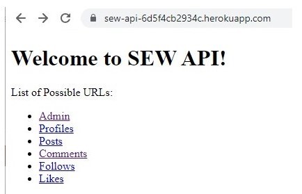 Image of Sew-API admin panel